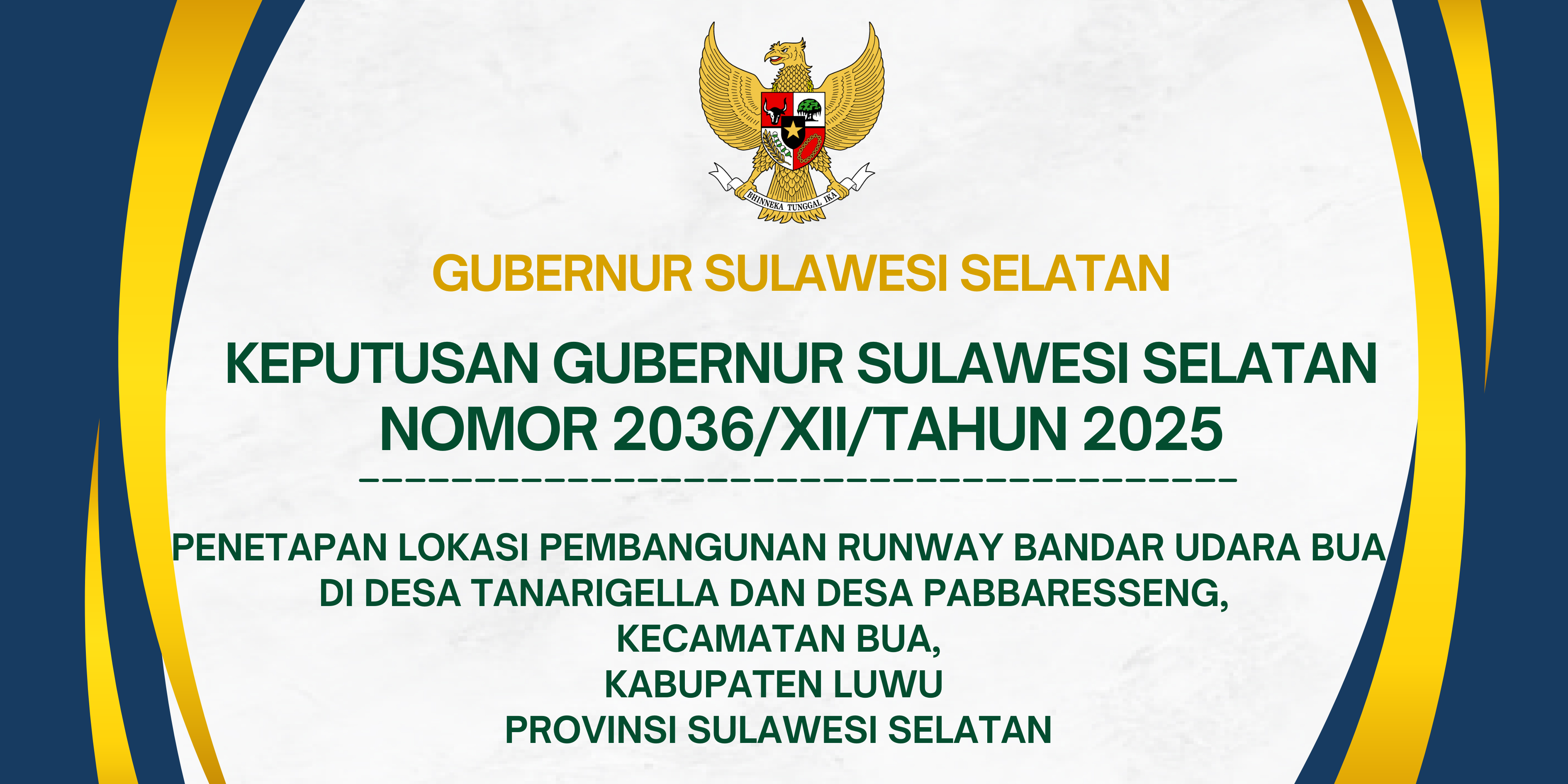 KEPUTUSAN GUBERNUR SULAWESI SELATAN NOMOR 2036/XII/TAHUN 2025
